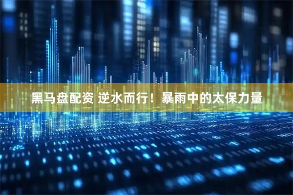 黑马盘配资 逆水而行！暴雨中的太保力量