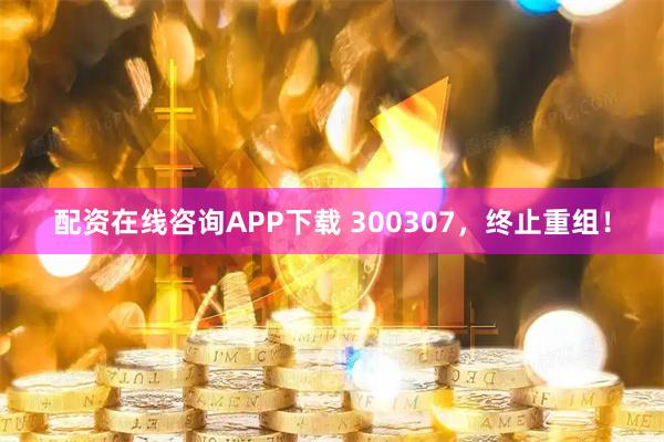 配资在线咨询APP下载 300307，终止重组！